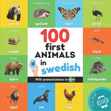 100 first animals in swedish: Bilingual picture