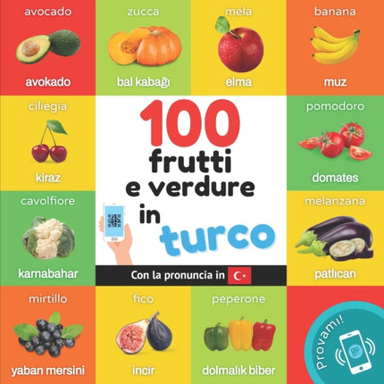 100 frutti e verdure in turco: Libro illustrato