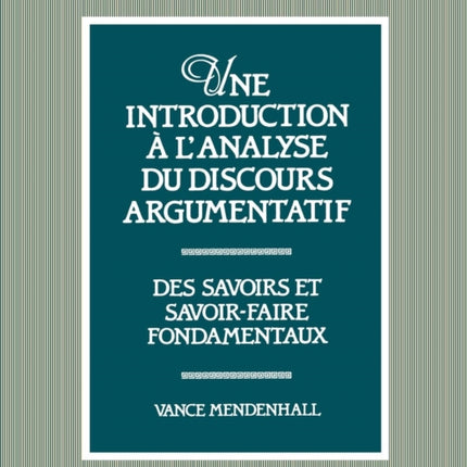 Une introduction à l'analyse du discours argumentatif