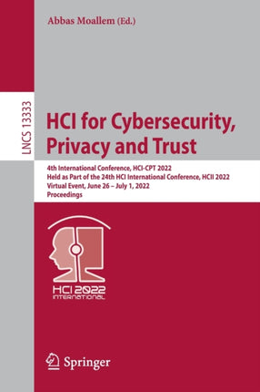 HCI for Cybersecurity, Privacy and Trust: 4th