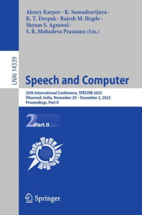 Speech and Computer: 25th International