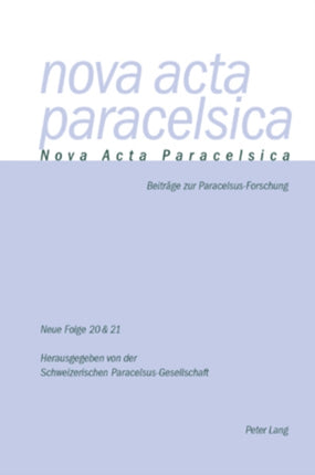 Nova ACTA Paracelsica 20/21: Doppelnummer 20/21