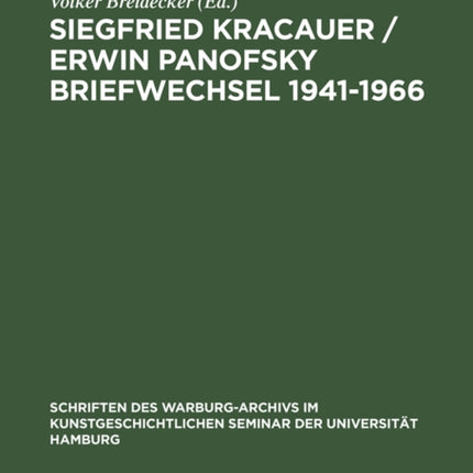 Siegfried Kracauer / Erwin Panofsky Briefwechsel