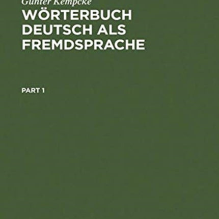 Wörterbuch Deutsch als Fremdsprache