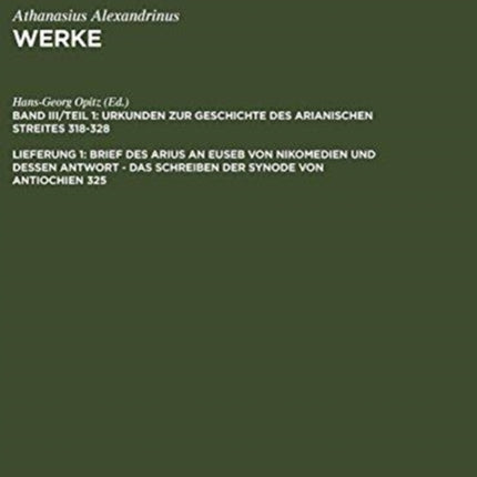 Brief des Arius an Euseb von Nikomedien und