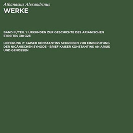 Kaiser Konstantins Schreiben Zur Einberufung Der