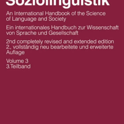 Sociolinguistics / Soziolinguistik. Volume 3