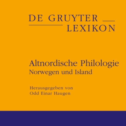 Altnordische Philologie Norwegen Und Island De Gruyter Lexikon