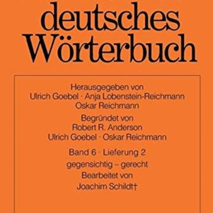Fruhneuhochdeutsches Worterbuch Band 6 Lieferung 2 Gegensichtig  Gerecht