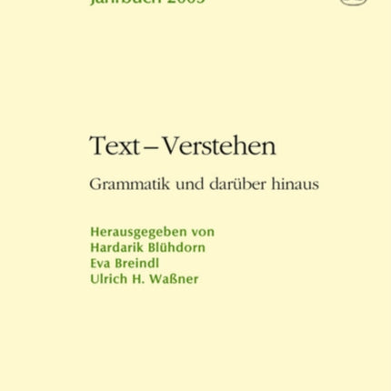 Text  Verstehen Grammatik und daruber hinaus Jahrbuch des Instituts fur deutsche Sprache S