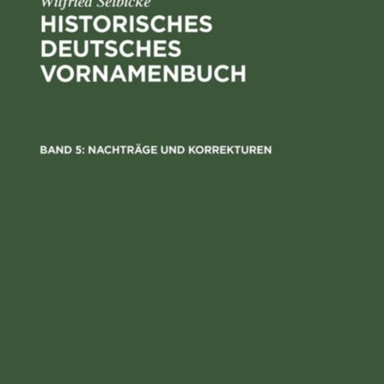 Nachträge und Korrekturen