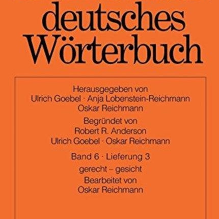 Fruhneuhochdeutsches Worterbuch Band 6 Lieferung 3 Gerecht  Gesicht