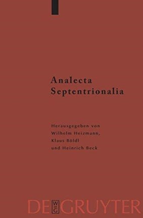 Analecta Septentrionalia: Beiträge Zur