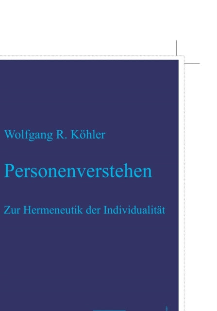 Personenverstehen: Zur Hermeneutik Der