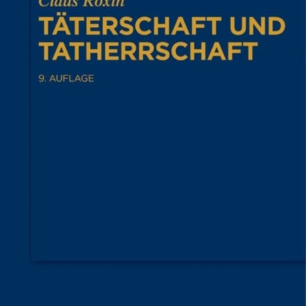 Täterschaft und Tatherrschaft