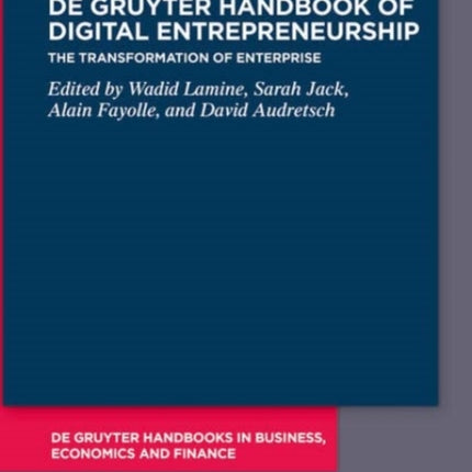 De Gruyter Handbook of Digital Entrepreneurship