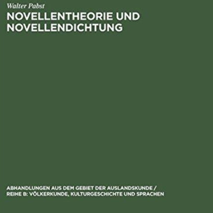 Novellentheorie und Novellendichtung