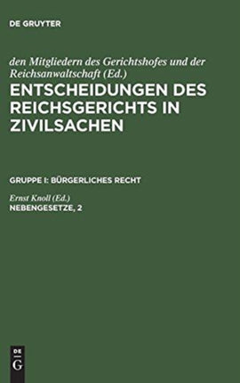 Entscheidungen des Reichsgerichts in Zivilsachen, Nebengesetze, 2