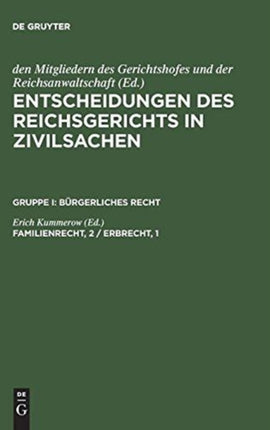 Entscheidungen des Reichsgerichts in Zivilsachen, Familienrecht, 2 / Erbrecht, 1