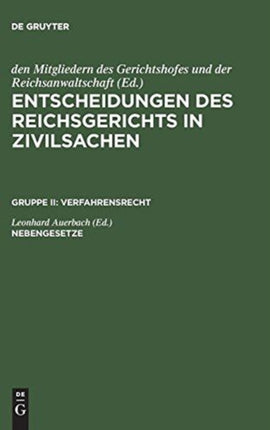 Entscheidungen des Reichsgerichts in Zivilsachen, Nebengesetze