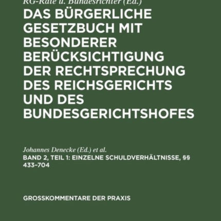 Einzelne Schuldverhältnisse, §§ 433-704