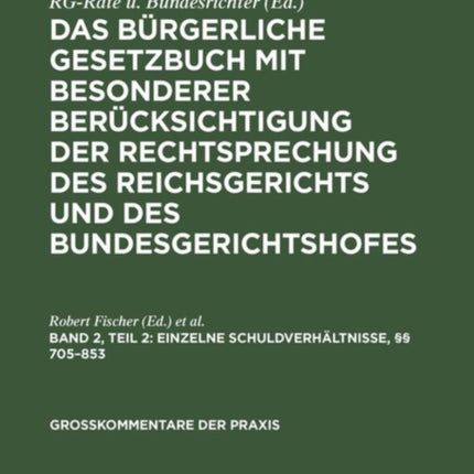 Einzelne Schuldverhältnisse, §§ 705-853