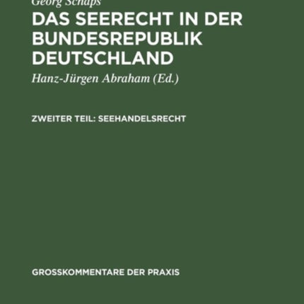 Georg Schaps: Das Seerecht in Der Bundesrepublik Deutschland. Teil 2