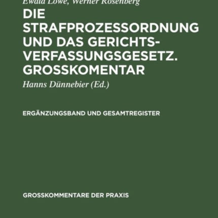 Ergänzungsband und Gesamtregister