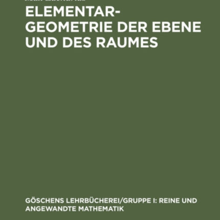 Elementargeometrie Der Ebene Und Des Raumes