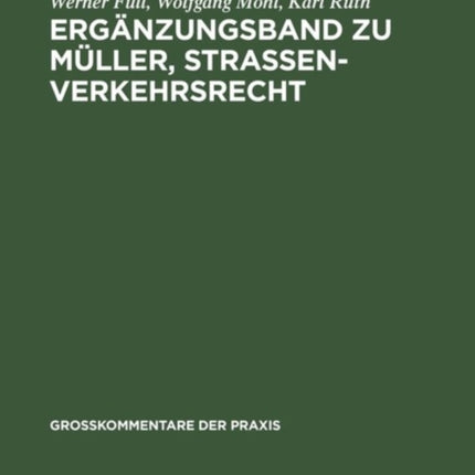 Ergänzungsband Zu Müller, Straßenverkehrsrecht