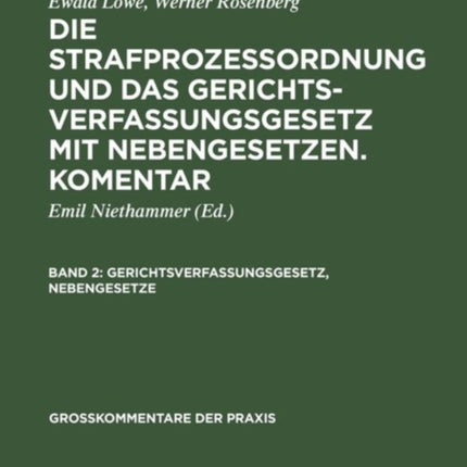 Gerichtsverfassungsgesetz, Nebengesetze