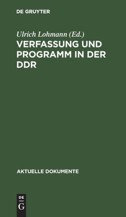 Verfassung Und Programm in Der Ddr