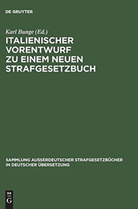 Italienischer Vorentwurf Zu Einem Neuen Strafgesetzbuch