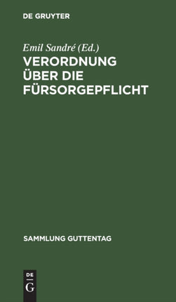 Verordnung über die Fürsorgepflicht