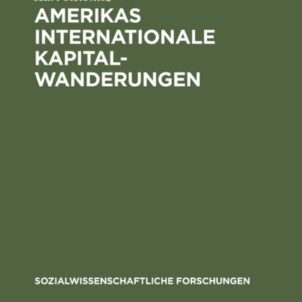 Amerikas Internationale Kapitalwanderungen