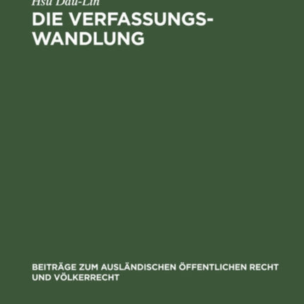 Die Verfassungswandlung