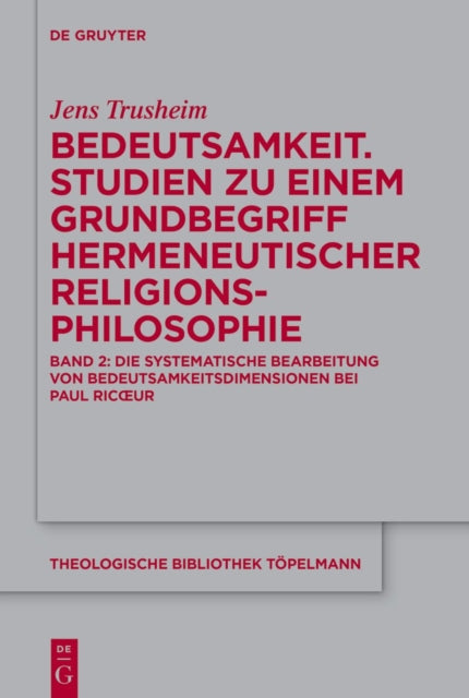 Bedeutsamkeit. Studien Zu Einem Grundbegriff