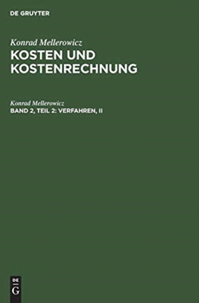 Verfahren, II