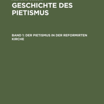 Der Pietismus in der reformirten Kirche