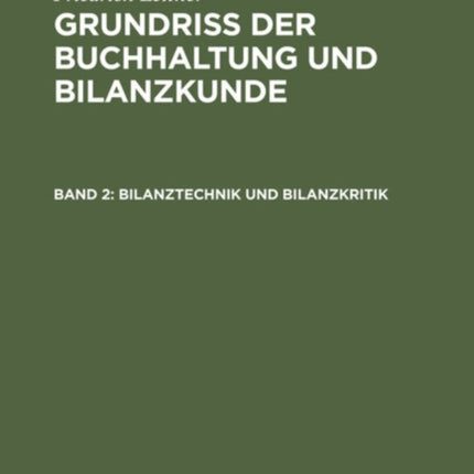 Bilanztechnik Und Bilanzkritik