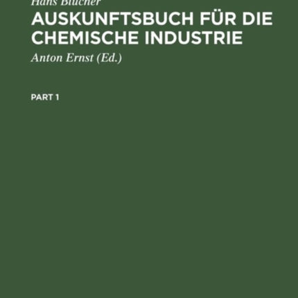 Auskunftsbuch Für Die Chemische Industrie