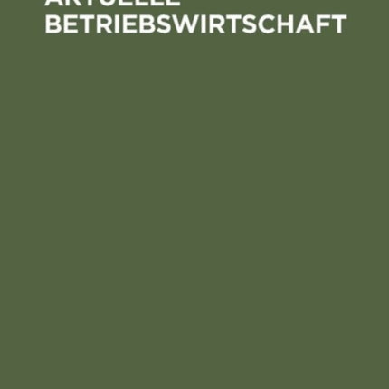 Aktuelle Betriebswirtschaft