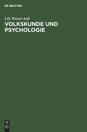 Volkskunde Und Psychologie: Eine Einführung