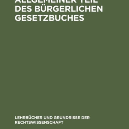 Allgemeiner Teil des Bürgerlichen Gesetzbuches