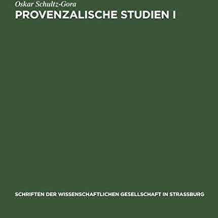 Provenzalische Studien I