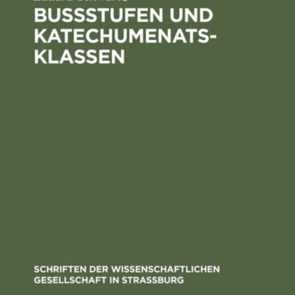 Bußstufen Und Katechumenatsklassen