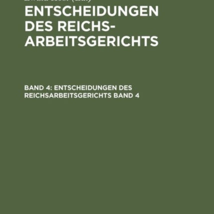 Entscheidungen des Reichsarbeitsgerichts