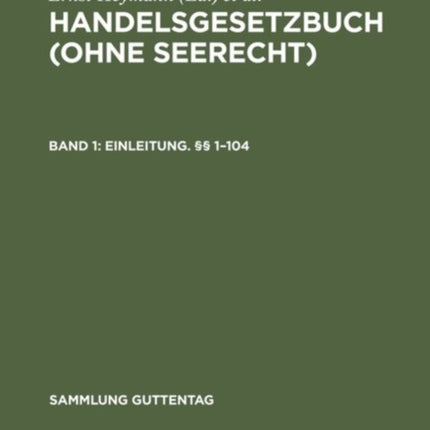 Einleitung. §§ 1-104
