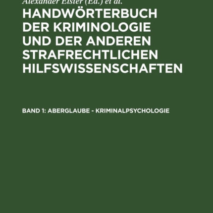 Aberglaube - Kriminalpsychologie