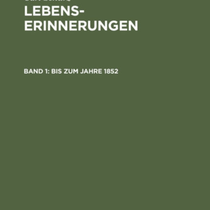 Bis Zum Jahre 1852